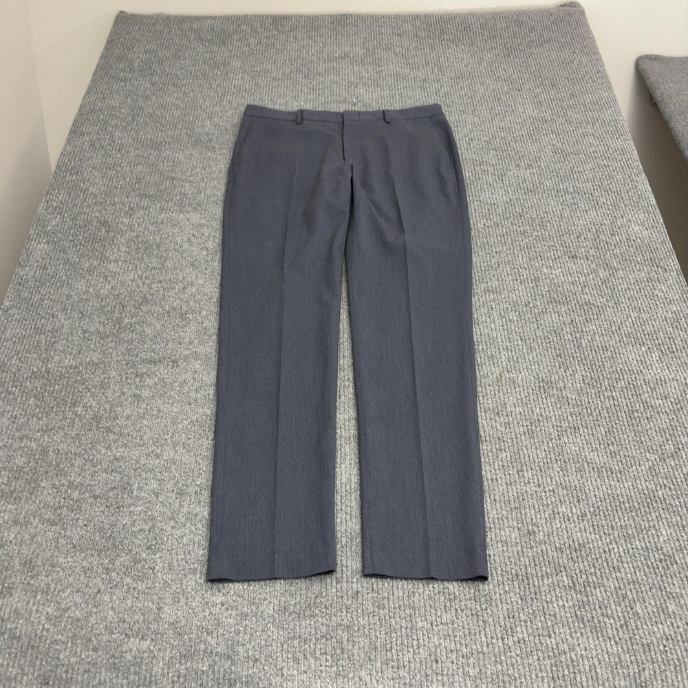 J Crew Bowery Dress Pants Mens 32 Grey Polyester Viscose Stretch Slim Business